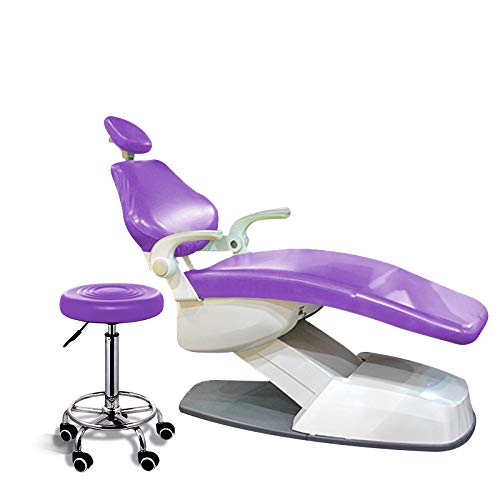 KUYT 4 Piezas/Juego Silla Dental Cuero de la PU Cubierta de Asiento Elástico Impermeable Protector Dentista Contiene Reposacabezas Respaldo Amortiguar Cubierta de la Silla,Púrpura