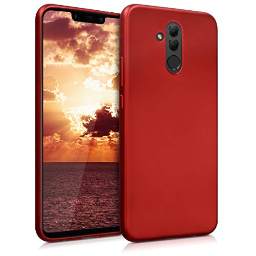 kwmobile Funda Compatible con Huawei Mate 20 Lite - Carcasa móvil de Silicona - Protector Trasero en Rojo Oscuro Metalizado