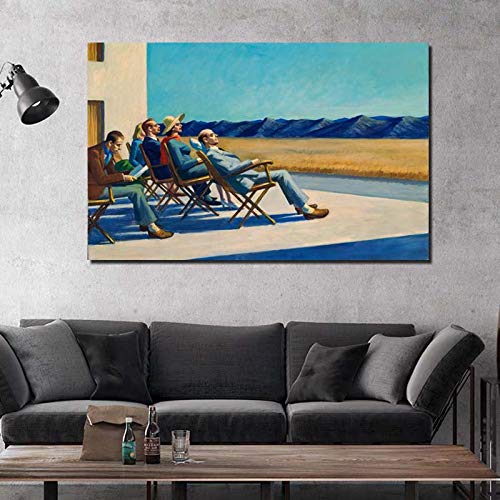 KWzEQ Hombre Lienzo impresión Sala de Estar decoración del hogar Moderno Arte de la Pared Pintura al óleo Cartel en el Sol，Pintura sin Marco，60x90cm