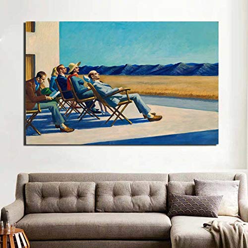 KWzEQ Hombre Lienzo impresión Sala de Estar decoración del hogar Moderno Arte de la Pared Pintura al óleo Cartel en el Sol，Pintura sin Marco，60x90cm