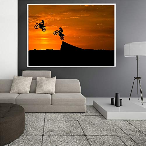 KWzEQ Imprimir en Lienzo Carteles de Motocicletas e imágenes de Pared para la decoración de la Sala de Estar decoración del hogar50x75cmPintura sin Marco