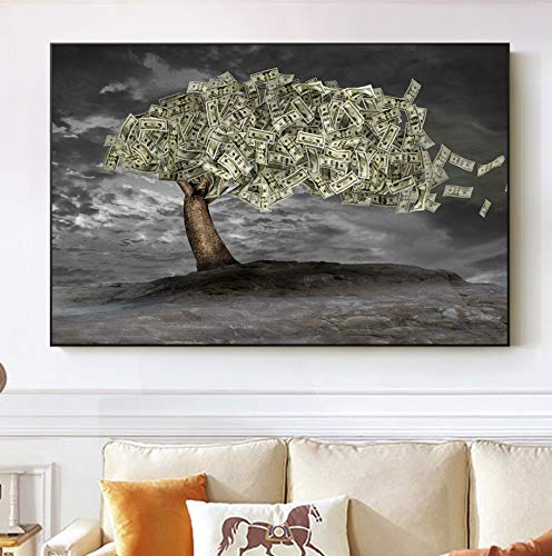 KWzEQ Imprimir en Lienzo Carteles e imágenes de árbol de Dinero decoración de la Pared para la Sala de Estar del hogar70x105cmPintura sin Marco