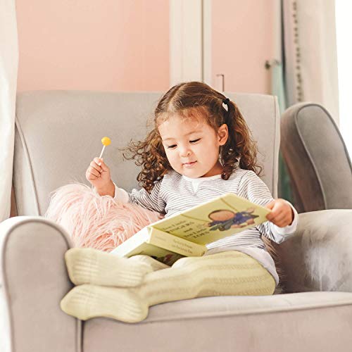 LA Active Polainas Antideslizantes Agarre - 2 Pares - Bebé Niña Infantil Recién Nacido - Algodón de Hilo Tejida (Crema y Azul Marino, 12-24 Meses)