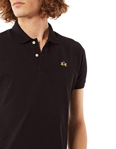 La Martina Man Polo S/S Piquet Str, Negro (Black 09999), Small para Hombre