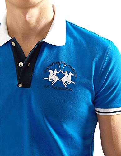 La Martina Man Polo S/s Piquet Stretch, Azul (Victoria Blue 07165), XXX-Large para Hombre