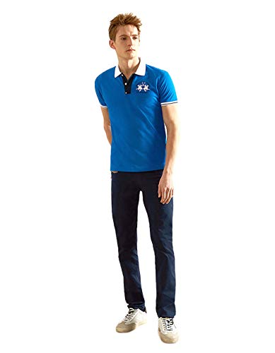 La Martina Man Polo S/s Piquet Stretch, Azul (Victoria Blue 07165), XXX-Large para Hombre