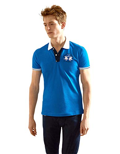 La Martina Man Polo S/s Piquet Stretch, Azul (Victoria Blue 07165), XXX-Large para Hombre