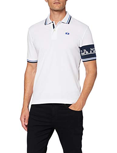 La Martina Man Polo S/S Piquet Stretch Camisa, Optic White, XL para Hombre