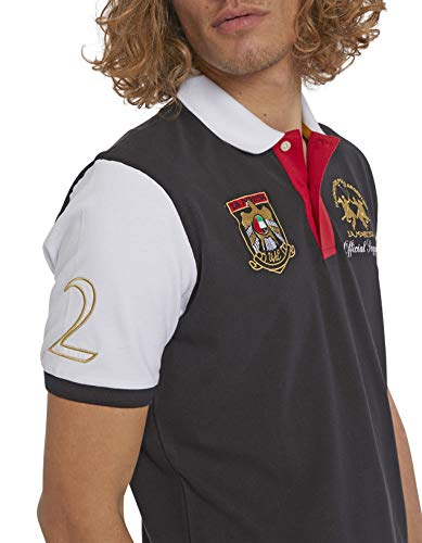 La Martina Pmp318 Polo, Negro (Black 09999), Medium para Hombre