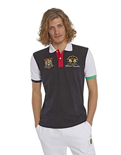 La Martina Pmp318 Polo, Negro (Black 09999), Medium para Hombre
