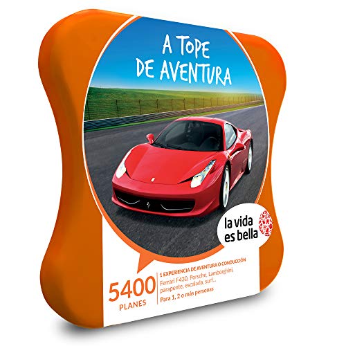 LA VIDA ES BELLA - Caja Regalo hombre mujer pareja idea de regalo - A tope de aventura - 5400 planes como conducción Ferrari, rafting, parapente, escalada y surf