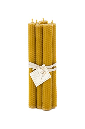 L'Abella 100% 3 x 6 velas de cera de abeja de España – Producto natural puro – directamente del apicultor – aroma a miel – hechas a mano – velas con aprox. 20 cm x 2 cm
