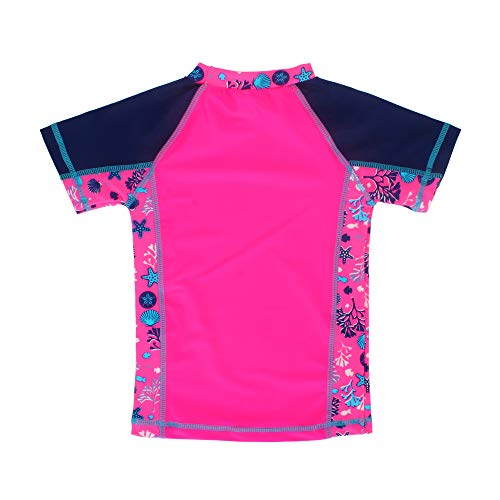LACOFIA Traje de baño de Manga Corta para bebé Camiseta de baño para niñas con protección Solar UPF 50 + Secado rapido Rosa 6-12 Meses