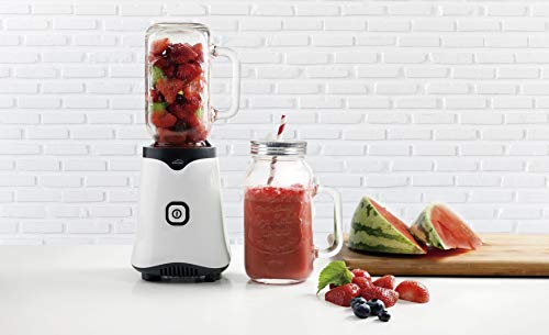 Lacor 69386 - Batidora personal MIX & GO con jarra de cristal de 500 ml, Libre de BPA, 350 W