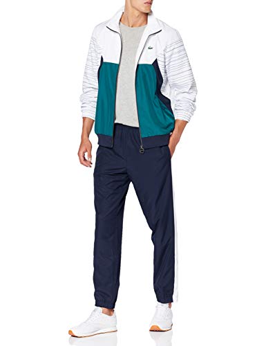 Lacoste Sport Wh8648 Conjunto Ropa Deportiva, Blanco (Blanc/Marine/Lierre/Marin 2dg), Medium (Talla del Fabricante: 4) para Hombre