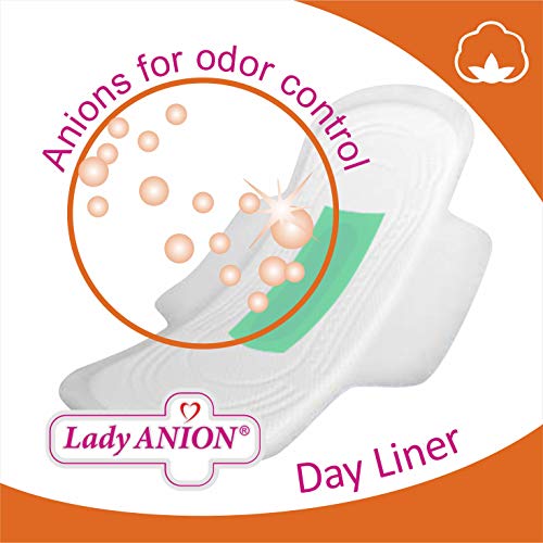 Lady Anion Salvaslips con alas, Algodón organico certificado – 4 x 16 I Compresas algodon