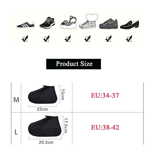 Lady of Luck Funda Impermeable de Silicona para La Lluvia, Prueba de Agua de Lluvia Nieve Zapatos Cubiertas del Zapato Fundas Impermeables