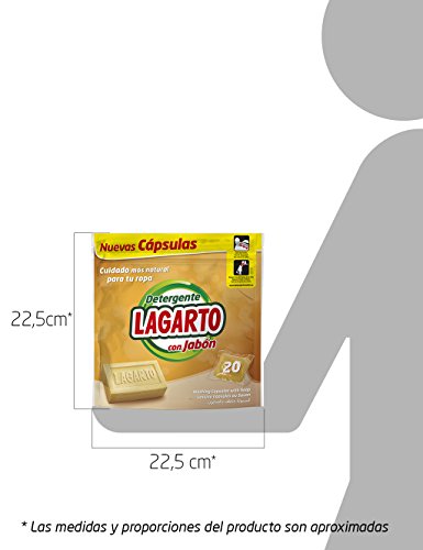 Lagarto Bolsa Detergente en Capsulas - Al Jabón - Pack de 3 x 20 Lavados