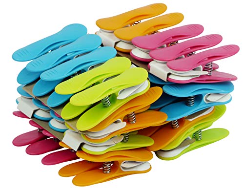 Laguelle – 40 pinzas antideslizantes – Fabricación francesa – Colores variados: verde, azul, naranja y rosa