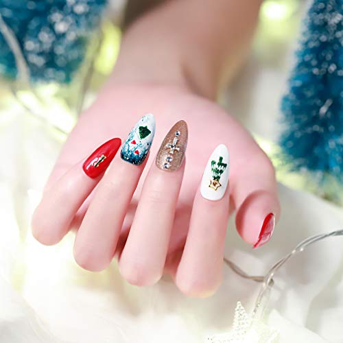 Lagunamoon Esmaltes Semipermanentes en Gel UV LED, Selección de 6 Colores para la Navidad, Esmalte de Uñas Soak off 8ML - Árbol de Navidad