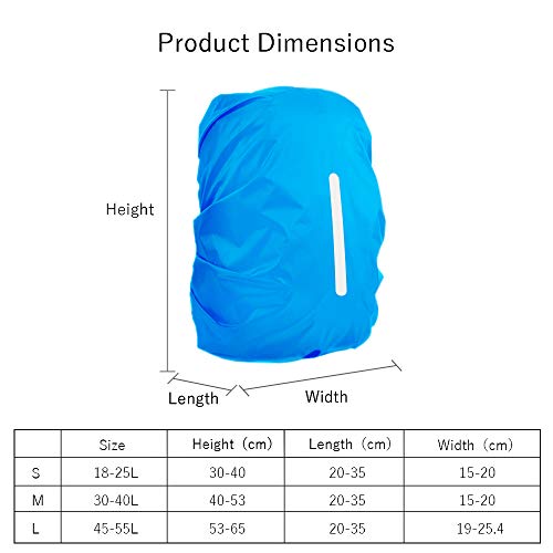 LAMA - Funda impermeable para mochila (2 unidades, antirrobo, ciclismo, senderismo, camping, viajes, actividades al aire libre