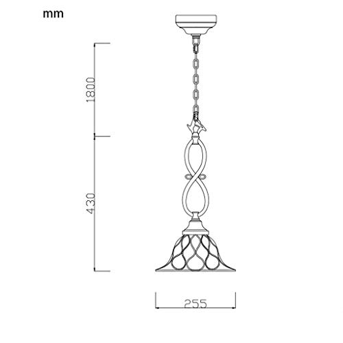 Lámpara de araña de luz colgante American Village Retro Barbería de una sola cabeza Cuentas de cristal Cerveza Roche Iron Tea Shop.