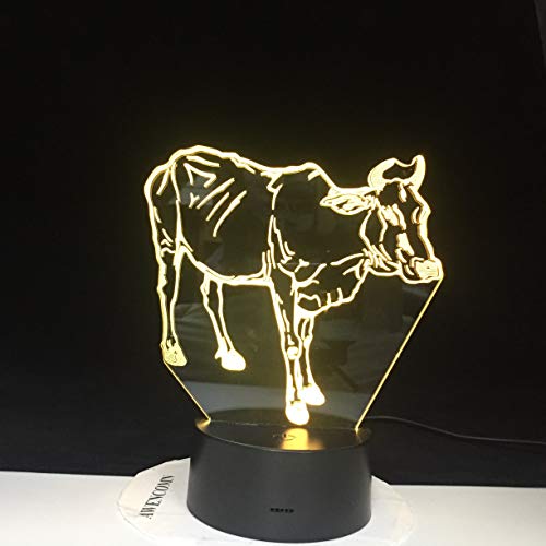 Lámpara de Bombilla de Cambio de Color de Producto Nuevo Caliente Lámpara de ilusión de Ganado Buffalo Juguete de Personaje Animal Creativo