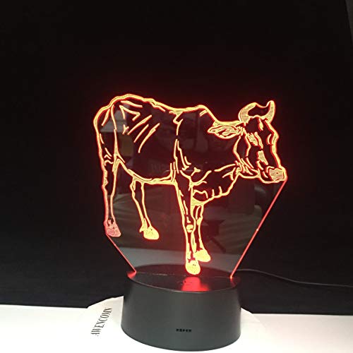 Lámpara de Bombilla de Cambio de Color de Producto Nuevo Caliente Lámpara de ilusión de Ganado Buffalo Juguete de Personaje Animal Creativo