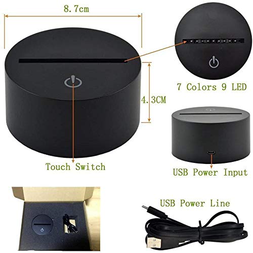 Lámpara De Ilusión Marvel Batman Y Joker Face Hit Color 3D Lámpara Para Niños Decoración De Dormitorio Luz Led Sensor Táctil Acrílico Luz De Noche-Una_7 Colores Sin Control Remoto