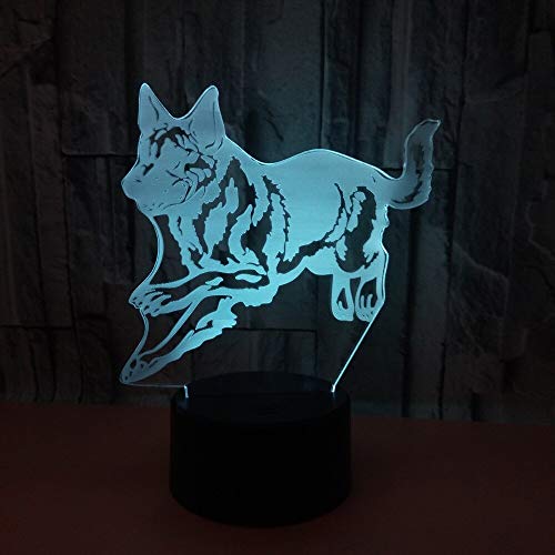 Lámpara de noche 3d táctil de 7 colores Lámpara de escritorio con control remoto táctil de 7 colores Lámparas de mesa 3d de perro pastor alemán para sala de estar