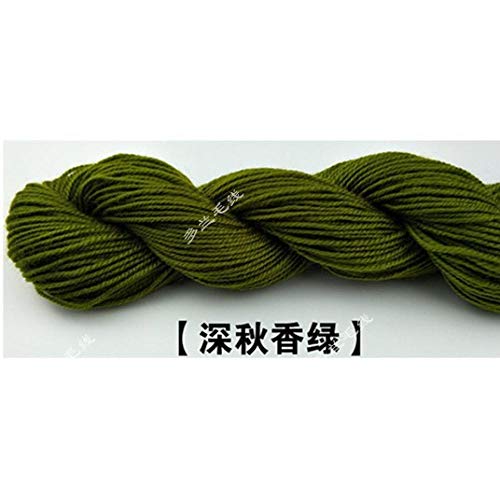 Lana medianamente gruesa 3 hebras acrílico gancho fino tejido hilo para zapatos cojín bufanda hilo para sombrero hilo para zapatos tejido a mano 2 rollos-Finales de otoño fragante verde