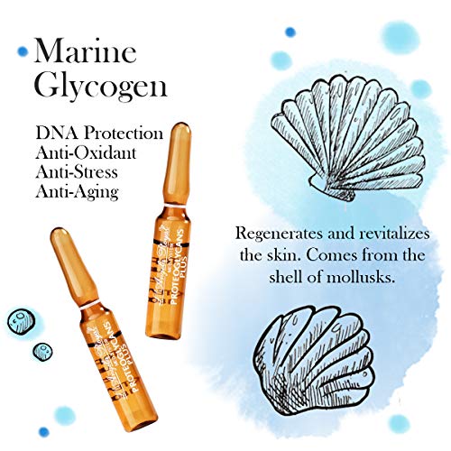 L'Angela Royal Ampollas Proteglycans Plus, Fórmula Hidratante, Con Proteoglicanos, Vitamina C, Ácido Hialurónico, Piel Luminosa, Reduce Manchas, Tratamiento Facial, Para Piel Seca y Mixta, 5 x 2ml