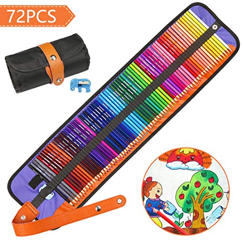 Lápices de Colores para Adultos, Hospaop 72 Piezas Lápices de Dibujo, Lápices de Colores Artísticos con Sacapuntas para de Pintura y Bosquejo Material de Dibujo Set para Adultos y Niños