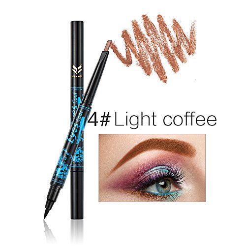 Lápiz de cejas automático Ladygo con delineador de ojos de larga duración 2 en 1, artículo de maquillaje resistente al agua