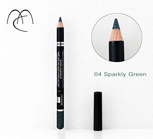 Lápiz delineador de ojos brillante con purpurina plateada.