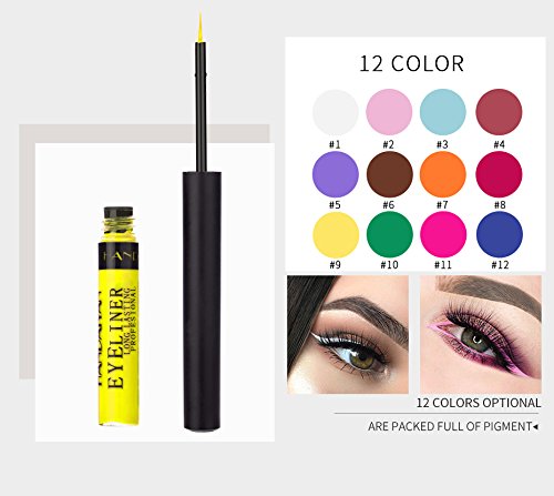 Lápiz delineador líquido, 12 colores a prueba de agua, cosméticos para ojos mate, delineador de ojos, duradero, atractivo y encantador, delineador