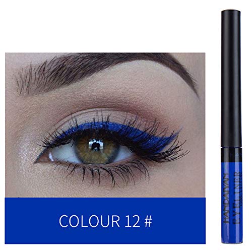 Lápiz delineador líquido, 12 colores a prueba de agua, cosméticos para ojos mate, delineador de ojos, duradero, atractivo y encantador, delineador