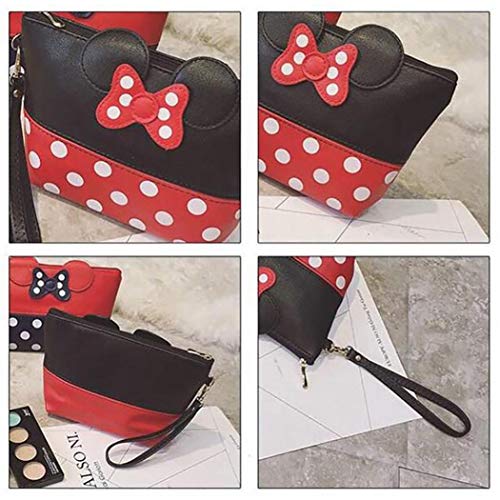 Las Orejas De Minnie Mouse Estilo De Los Lunares Bolsa De Cosméticos - Multifunción Del Maquillaje Del Bolso De Viaje Con Cierre De Cremallera