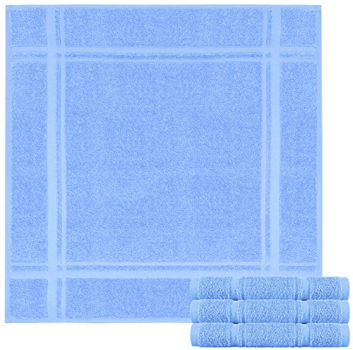 Lashuma Juego de 4 paños de cocina de rizo – Paños de cocina de 100% algodón – Paños de cocina en bonitos colores de moda, 100 % algodón, azul grisáceo, 50 x 50 cm