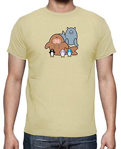 latostadora - Camiseta Artic Friends para Hombre Crema XXL