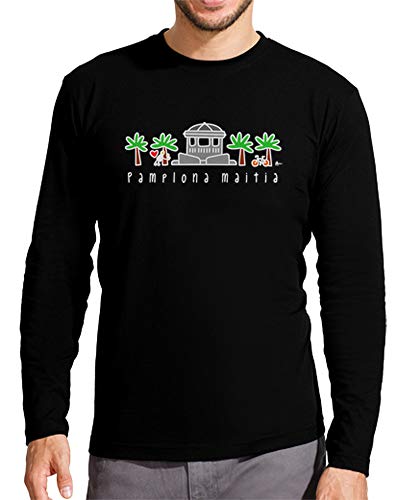 latostadora - Camiseta Pamplona Maitia b para Hombre Negro XXL