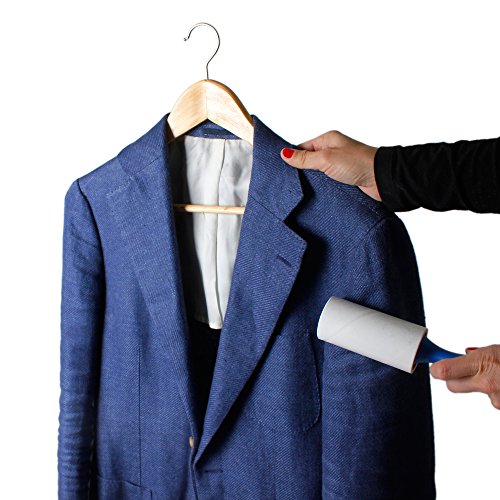 LaundrySpecialist® Rodillo QUITAPELUSAS con 4 RECARGAS para Eliminar fácilmente el Pelo y la Pelusa de Todo Tipo de Tejidos - 55 láminas Adhesivas en Forma de Espiral/Aprox. 8 Metros por Rollo