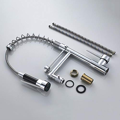 Lavabo de latón cromado Grifo de la cocina Mezclador de fregadero del recipiente Grifo de resorte Boquillas giratorias dobles Mezclador de lavabo Grifos de baño Frío caliente, ORB y oro rosa, España