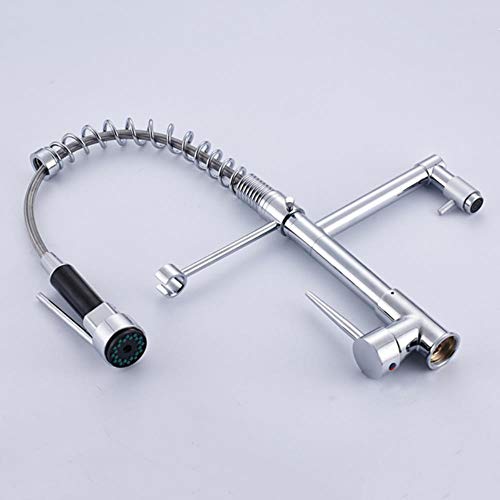 Lavabo de latón cromado Grifo de la cocina Mezclador de fregadero del recipiente Grifo de resorte Boquillas giratorias dobles Mezclador de lavabo Grifos de baño Frío caliente, ORB y oro rosa, España