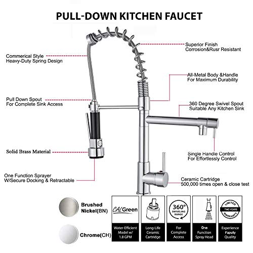 Lavabo de latón cromado Grifo de la cocina Mezclador de fregadero del recipiente Grifo de resorte Boquillas giratorias dobles Mezclador de lavabo Grifos de baño Frío caliente, ORB y oro rosa, España
