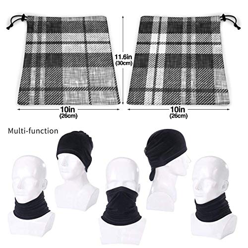 Lawenp Lavable Linen Plaid Charcoal Neck Warmer Winter Fleece Neck Gaiter Ski Tube Scarf Headband Scarf Face Mask BalaclavaANeck Warmer Tube Ear Warmer for men and women