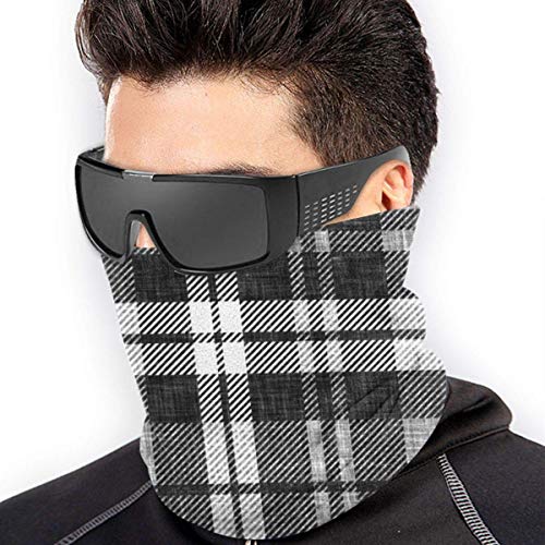 Lawenp Lavable Linen Plaid Charcoal Neck Warmer Winter Fleece Neck Gaiter Ski Tube Scarf Headband Scarf Face Mask BalaclavaANeck Warmer Tube Ear Warmer for men and women