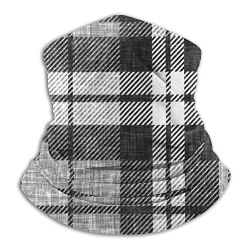 Lawenp Lavable Linen Plaid Charcoal Neck Warmer Winter Fleece Neck Gaiter Ski Tube Scarf Headband Scarf Face Mask BalaclavaANeck Warmer Tube Ear Warmer for men and women
