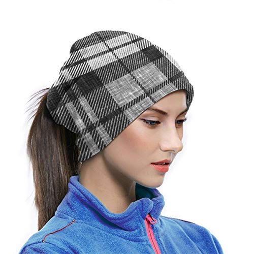 Lawenp Lavable Linen Plaid Charcoal Neck Warmer Winter Fleece Neck Gaiter Ski Tube Scarf Headband Scarf Face Mask BalaclavaANeck Warmer Tube Ear Warmer for men and women