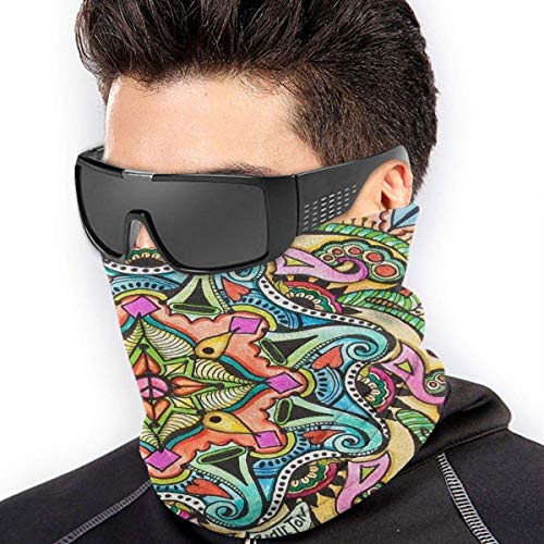 Lawenp Lavable Neck Gaiter Windproof Mask Bandana, BalaclavaAHeadband Bandana Muffler Facemask, Mouth Face Cover Scarf Reusable Headwrap for Outdoors Cycling 10X12Inch Black